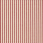 Round Tablecloth in Farmhouse Red Traditional Ticking Stripe on Beige