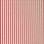 Gathered Bedskirt in Farmhouse Red Traditional Ticking Stripe on Beige