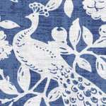 Gathered Bedskirt in Birdsong Navy Blue Bird Toile, Large Scale