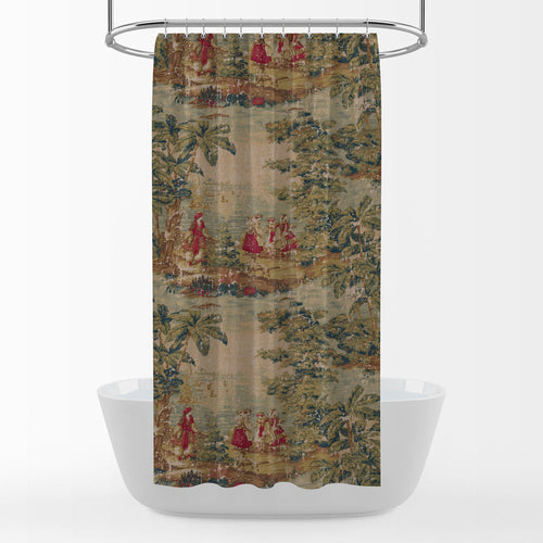 Shower Curtain in Bosporus Antique Red Toile