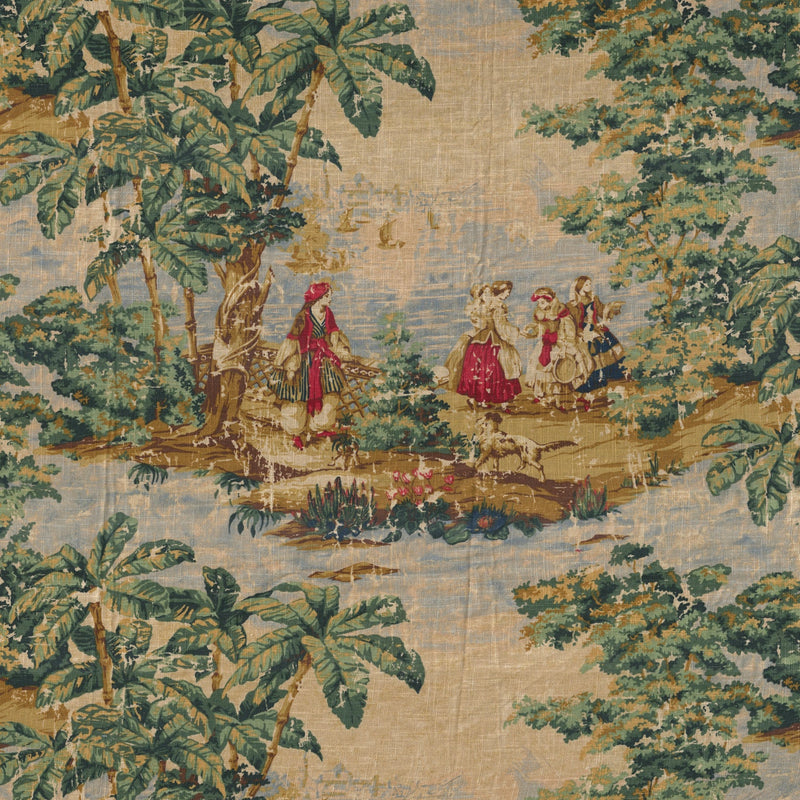 Tailored Bedskirt in Bosporus Billiard Renaissance Toile