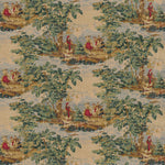 Rod Pocket Curtains in Bosporus Billiard Renaissance Toile