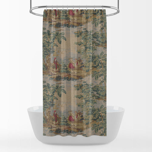 Shower Curtain in Bosporus Billiard Renaissance Toile