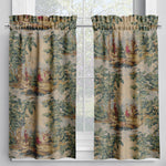 Tailored Tier Curtains in Bosporus Billiard Renaissance Toile