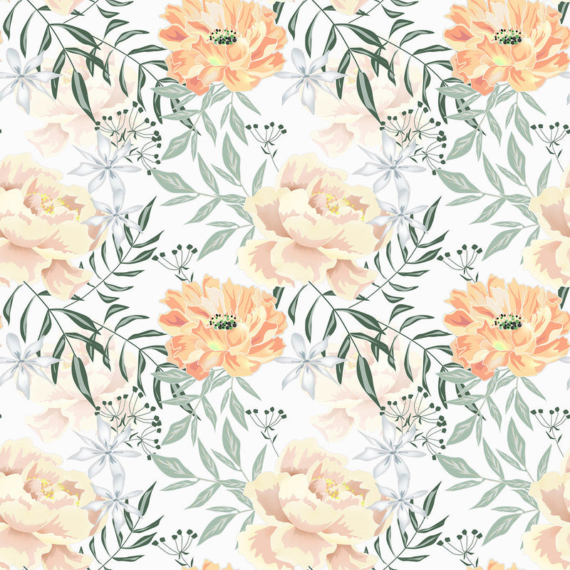Cream Flowers Wallpaper