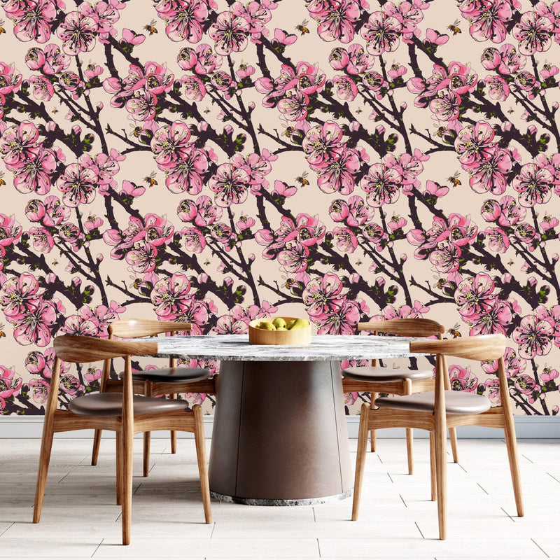 Contemporary Cherry Tree Wallpaper