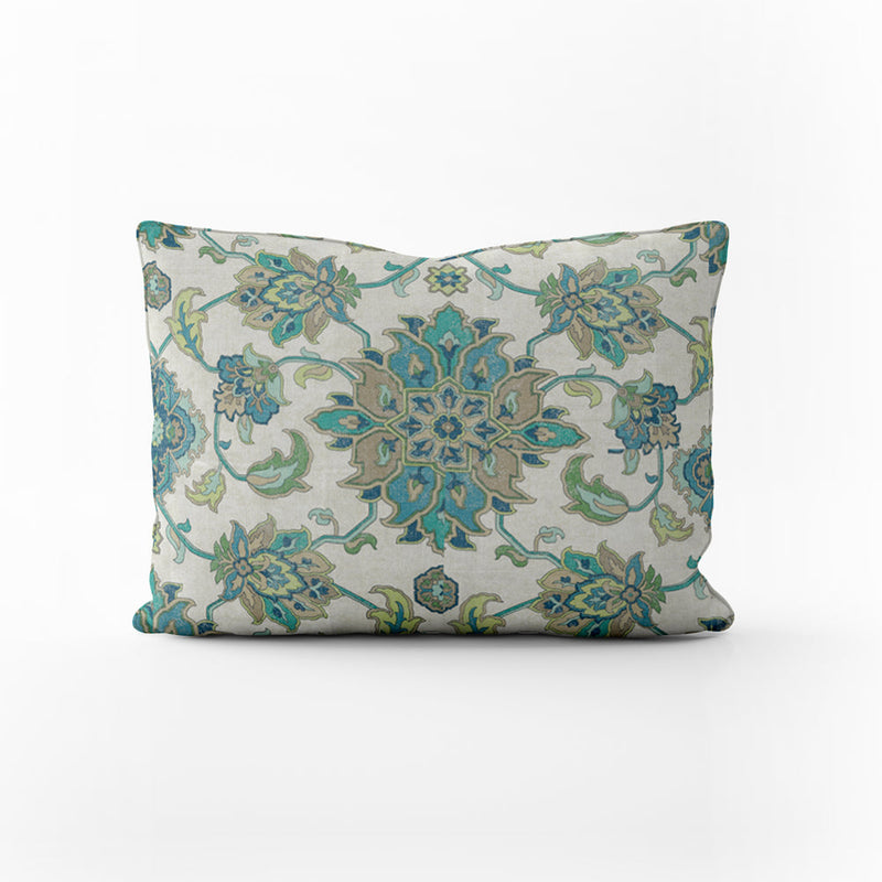 Decorative Pillows in Brooklyn Ocean Jacobean Floral Large Scale