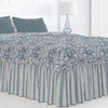 Gathered Bedskirt in Brunswick Denim Blue Stripe