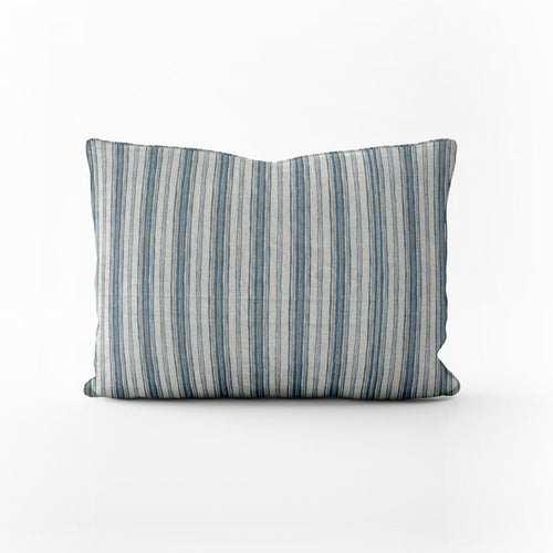 Decorative Pillows in Brunswick Denim Blue Stripe