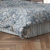 Tailored Bedskirt in Brunswick Denim Blue Stripe