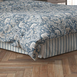 Tailored Bedskirt in Brunswick Denim Blue Stripe