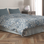 Tailored Bedskirt in Brunswick Denim Blue Stripe