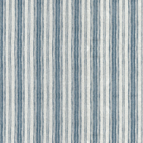 Tailored Tier Curtains in Brunswick Denim Blue Stripe