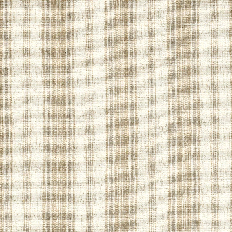 Gathered Bedskirt in Brunswick Stone Beige Stripe