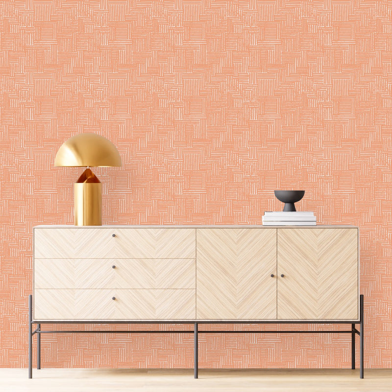 Beige Lines Design Wallpaper