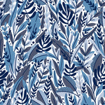 Contemporary Blue and Purple Leaves Wallpaper Smart