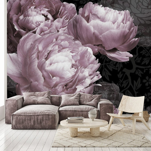 Contemporary Dark Floral Modern Wallpaper
