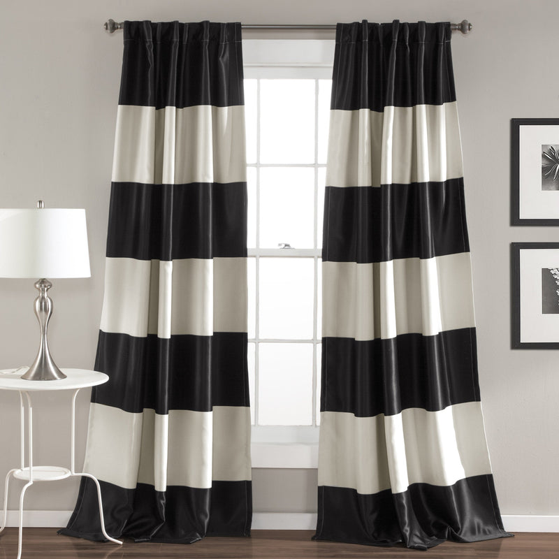 Montego Stripe Light Filtering Window Curtain Set