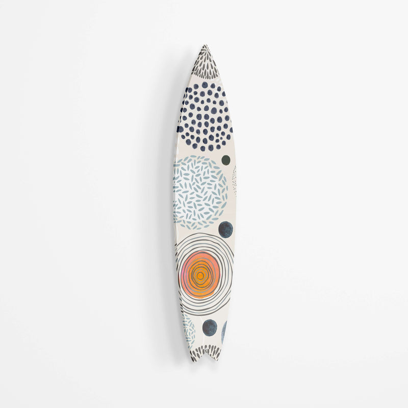 Pattern with Doodle Circles Acrylic Surfboard Wall Art