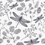 Botanical Wallpaper with Dragonflies