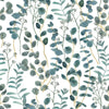 Voguish Dark Blue Leaves Wallpaper Chic