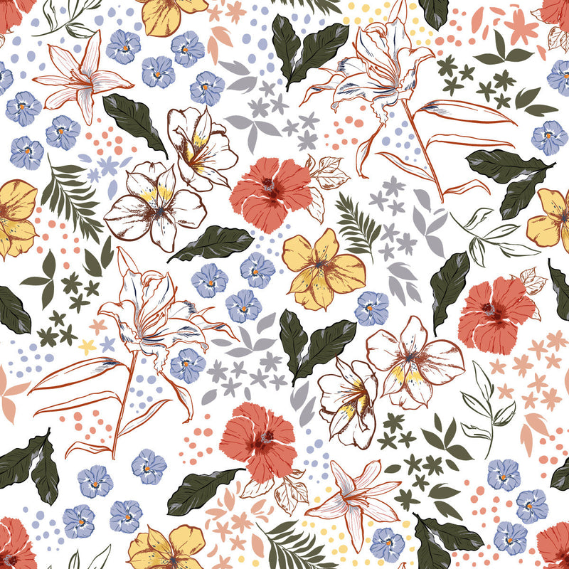 White Floral Wallpaper