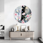 Tropical Botanical Motifs Printed Mirror Acrylic Circles