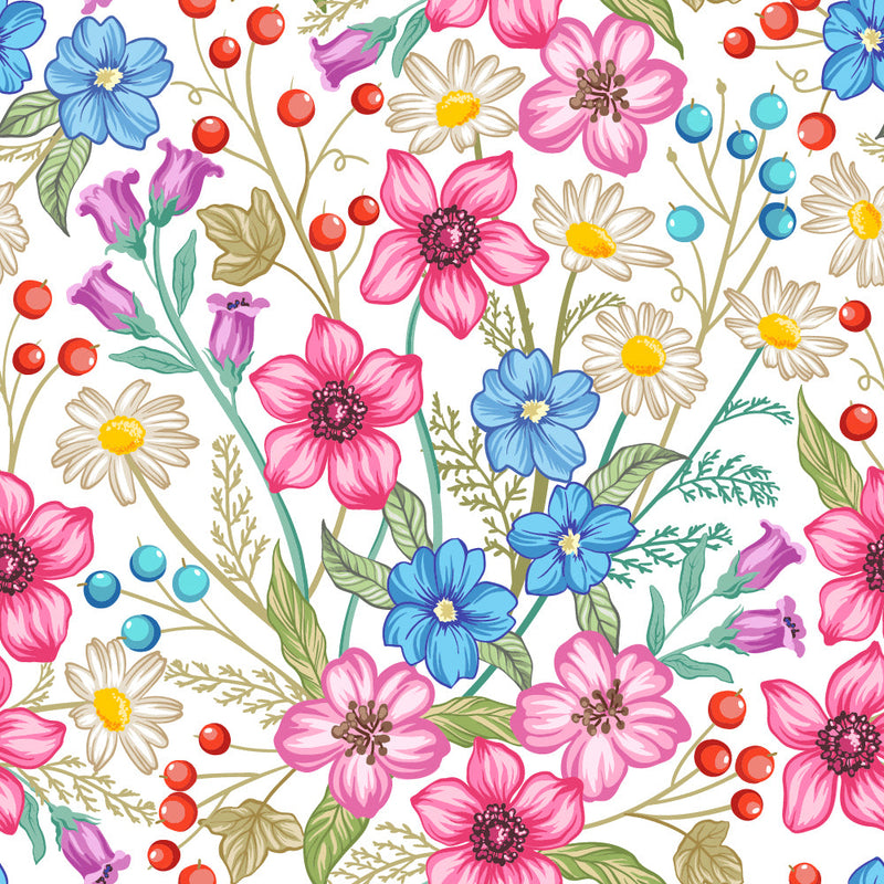 Chamomile and Berries Wallpaper