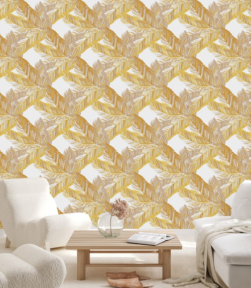 Yellow Palm Leaves Wallpaper