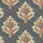 Shower Curtain in Carter Clay Block Print Botanical Design- Small Scale