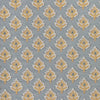 Rod Pocket Curtain Panels Pair in Carter Saffron Yellow Block Print Botanical Design- Small Scale
