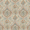 Gathered Bedskirt in Cathell Clay Medallion Weathered Persian Rug Design- Large Scale