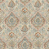 Gathered Bedskirt in Cathell Clay Medallion Weathered Persian Rug Design- Large Scale