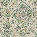 Bed Scarf in Cathell Meadow Green Medallion Weathered Persian Rug Design- Large Scale