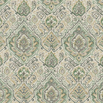 Tailored Bedskirt in Cathell Meadow Green Medallion Weathered Persian Rug Design- Large Scale