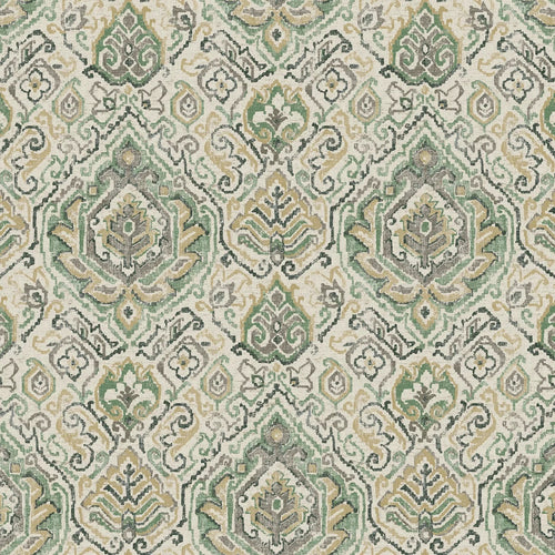 Decorative Pillows in Cathell Meadow Green Medallion Weathered Persian Rug Design- Large Scale