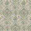 Gathered Bedskirt in Cathell Meadow Green Medallion Weathered Persian Rug Design- Large Scale
