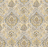 Gathered Bedskirt in Cathell Saffron Yellow Medallion Weathered Persian Rug Design- Large Scale