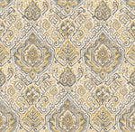 Tailored Bedskirt in Cathell Saffron Yellow Medallion Weathered Persian Rug Design- Large Scale