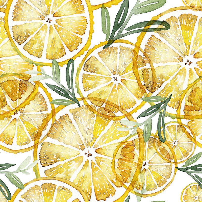 Lemons  on White Wallpaper