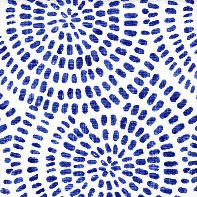 Shower Curtain in Cecil Commodore Blue Watercolor Dot Circular Geometric