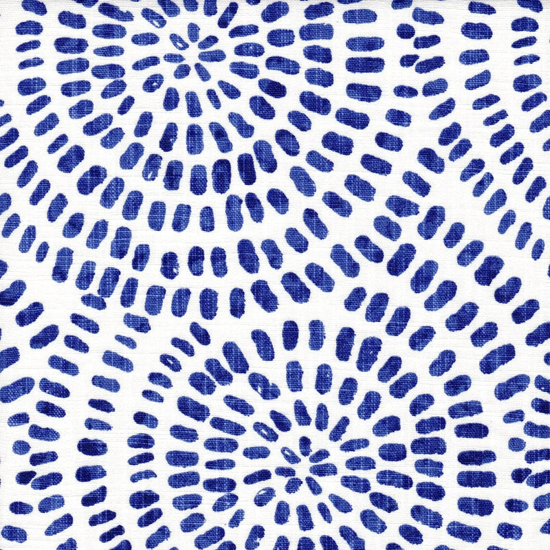 Bed Scarf in Cecil Commodore Blue Watercolor Dot Circular Geometric
