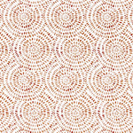 Gathered Bedskirt in Cecil Potters Wheel Terracotta Brown Watercolor Circular Dot Geometric