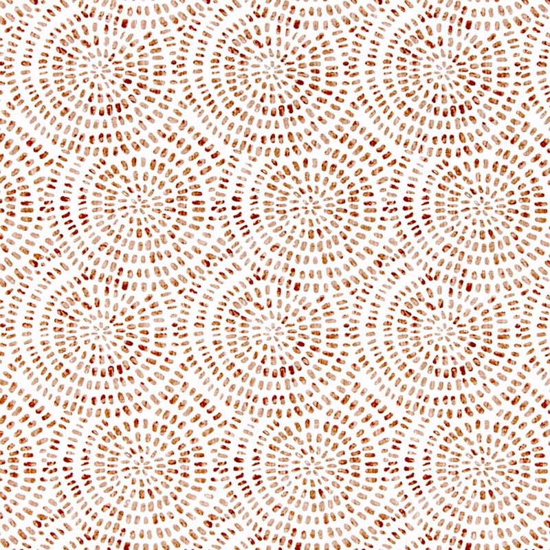 Shower Curtain in Cecil Potters Wheel Terracotta Brown Watercolor Circular Dot Geometric