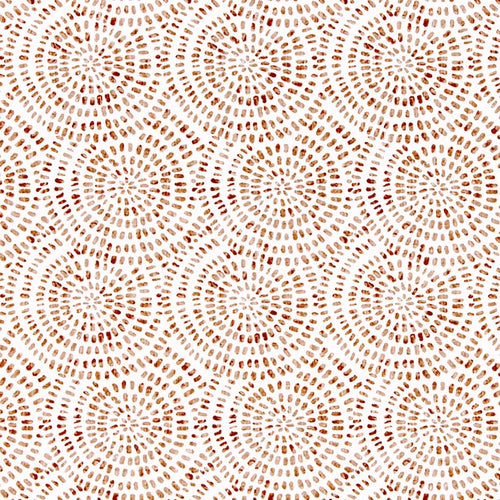 Tailored Bedskirt in Cecil Potters Wheel Terracotta Brown Watercolor Circular Dot Geometric