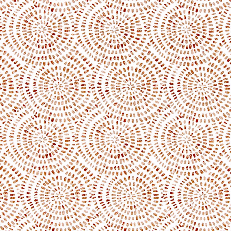 Tailored Bedskirt in Cecil Potters Wheel Terracotta Brown Watercolor Circular Dot Geometric