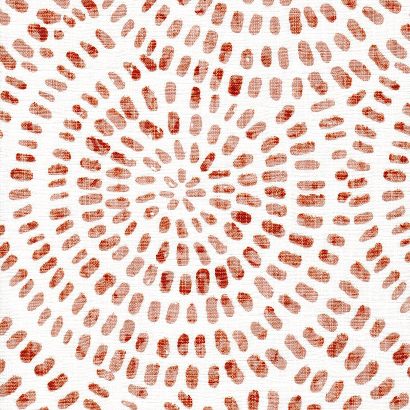 Shower Curtain in Cecil Potters Wheel Terracotta Brown Watercolor Circular Dot Geometric