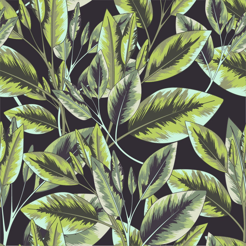 Stylish Dark Wallpaper with Leaves Smart