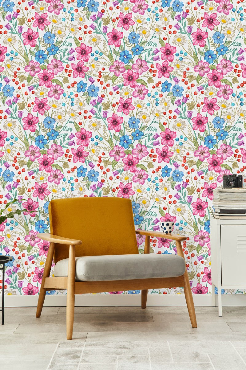 Chamomile and Berries Wallpaper