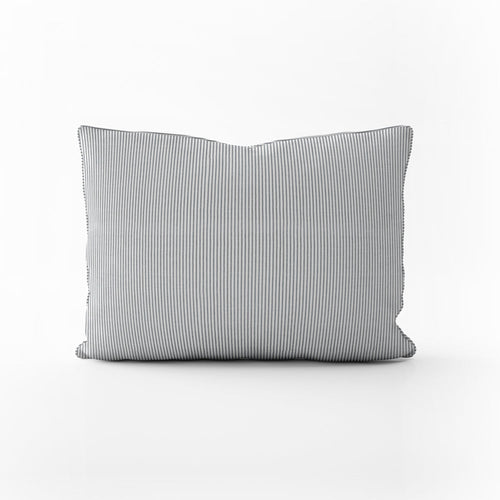Decorative Pillows in Classic Black Ticking Stripe on White